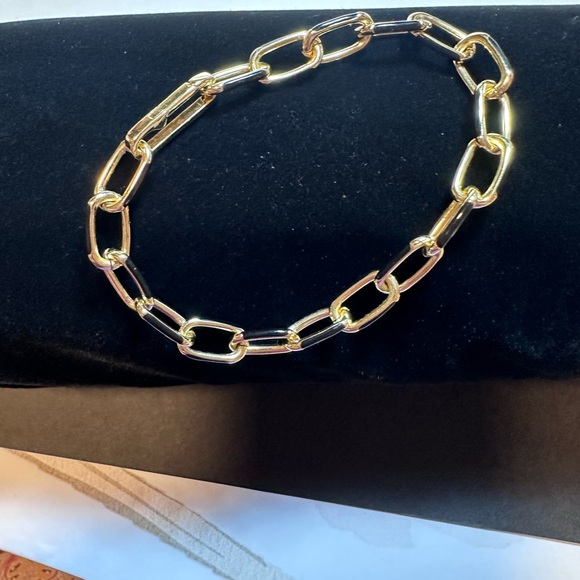 Gold Plated Enamel Link bracelet - Picture 5 of 6